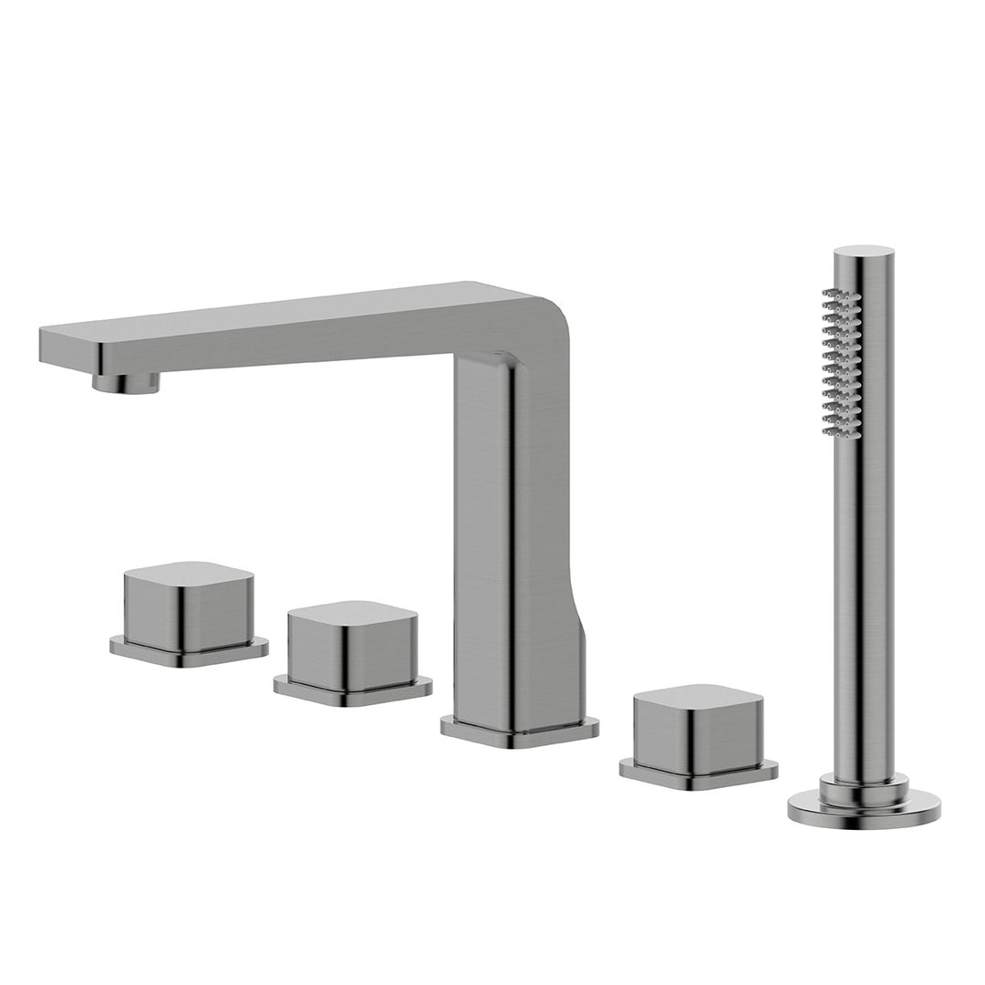 Pasha Deck Mount Tub Filler with Handheld Spray