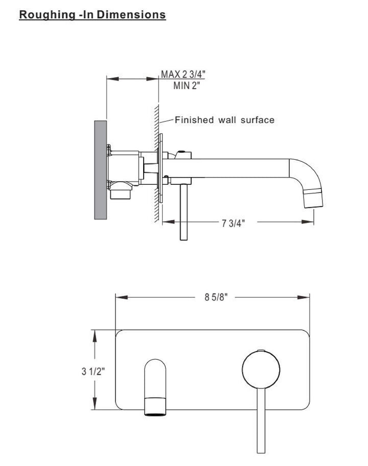 Envol Wall Mount Lav Faucet