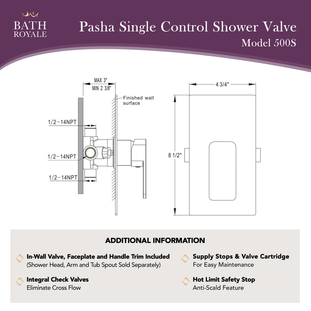 Pasha Pressure-Balancing Shower Valve