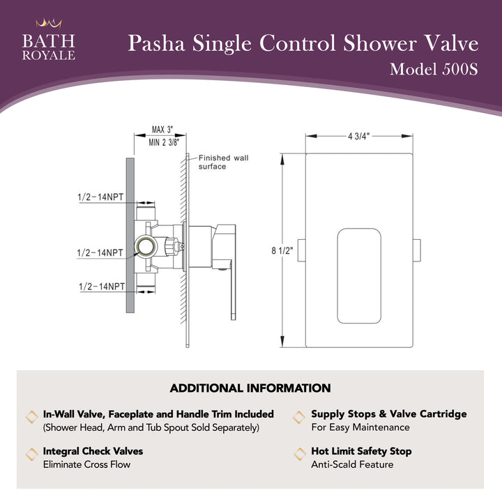 Pasha Pressure-Balancing Shower Valve