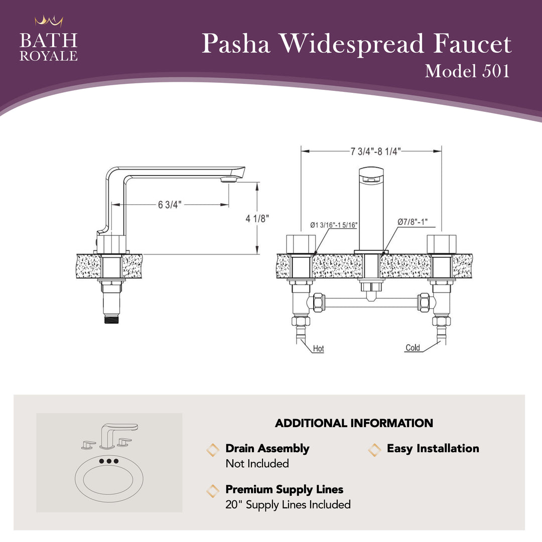 Pasha 8" Spread Lav Faucet