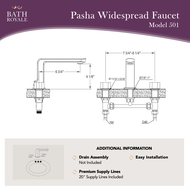 Pasha 8" Spread Lav Faucet
