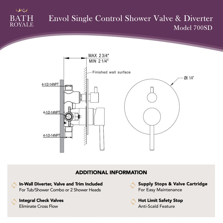 Envol Shower Valve with Diverter