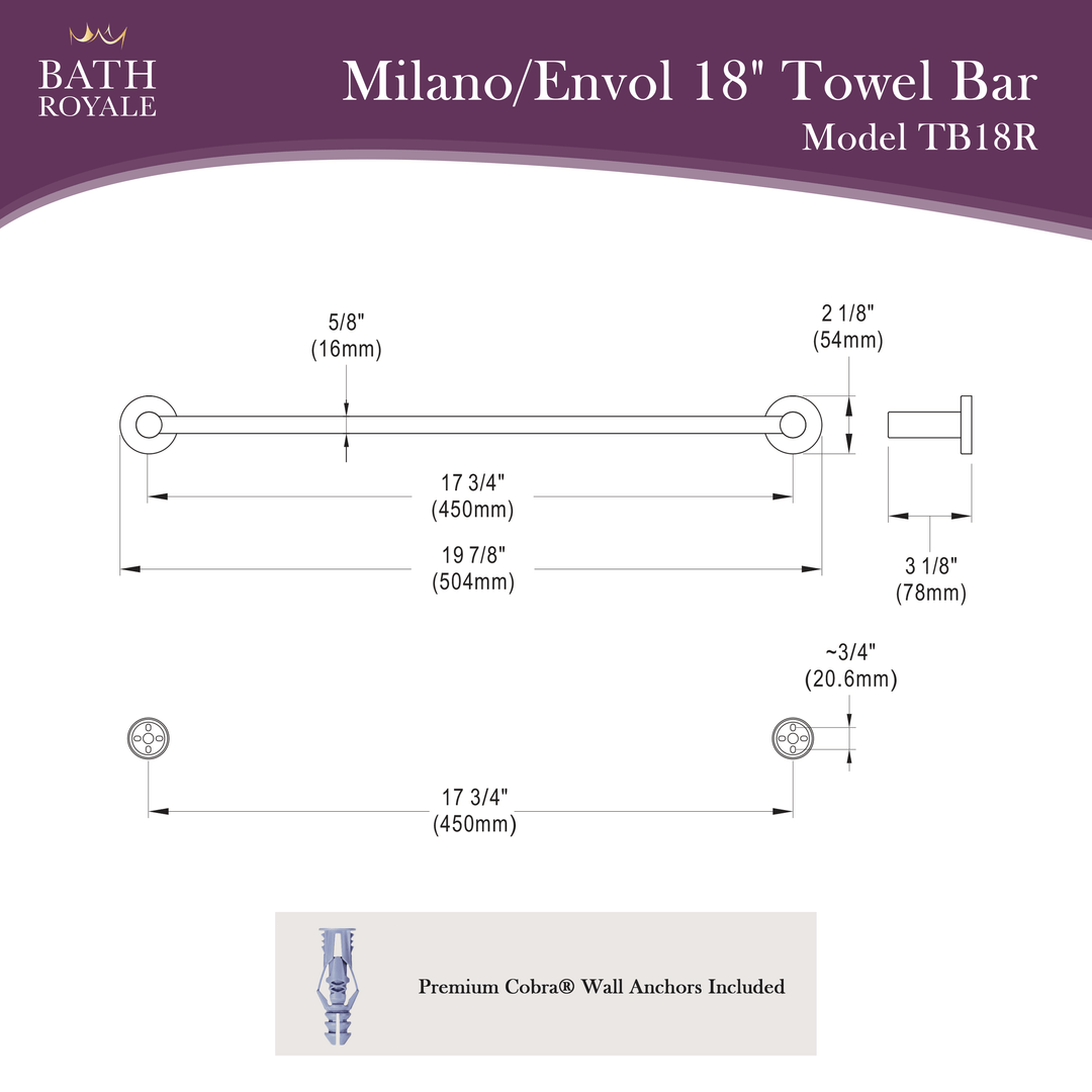 Milano/Envol 18" Towel Bar