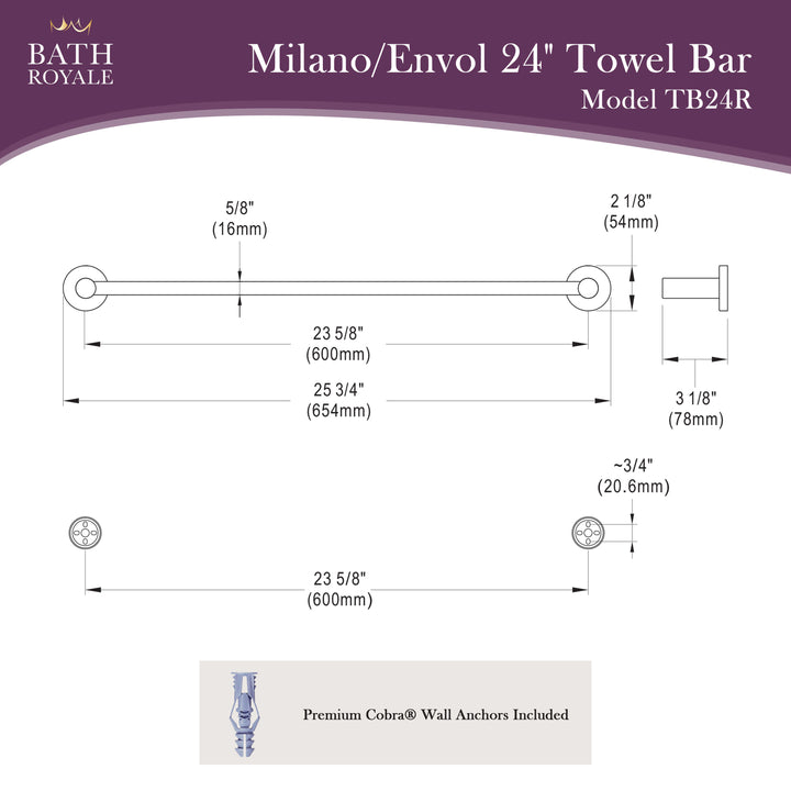 Milano/Envol 24" Towel Bar