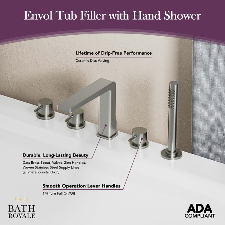 Envol Deck Mount Tub Filler with Handheld Spray