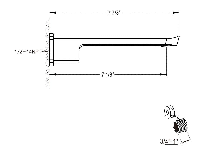 Wall Mount Tub Spout