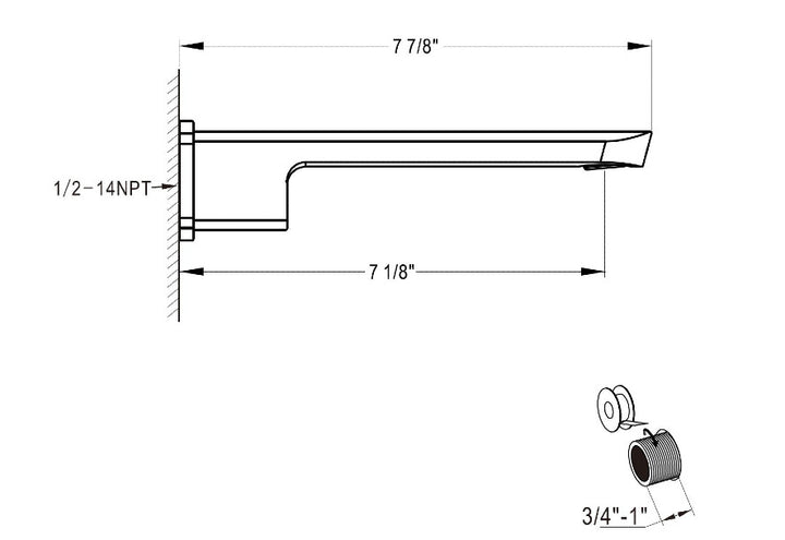 Wall Mount Tub Spout