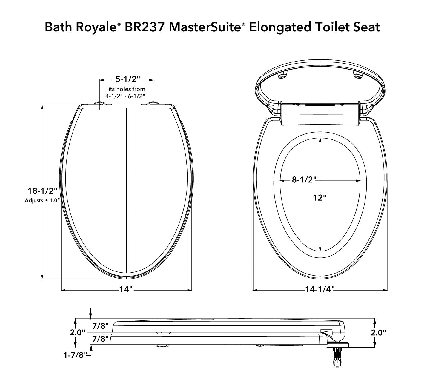 BR-237 MasterSuite Elongated Toilet Seat