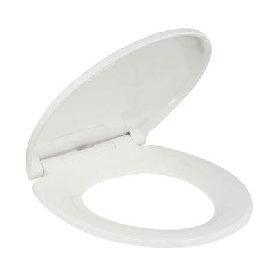 Premium Toilet Seat - Round - White - Open