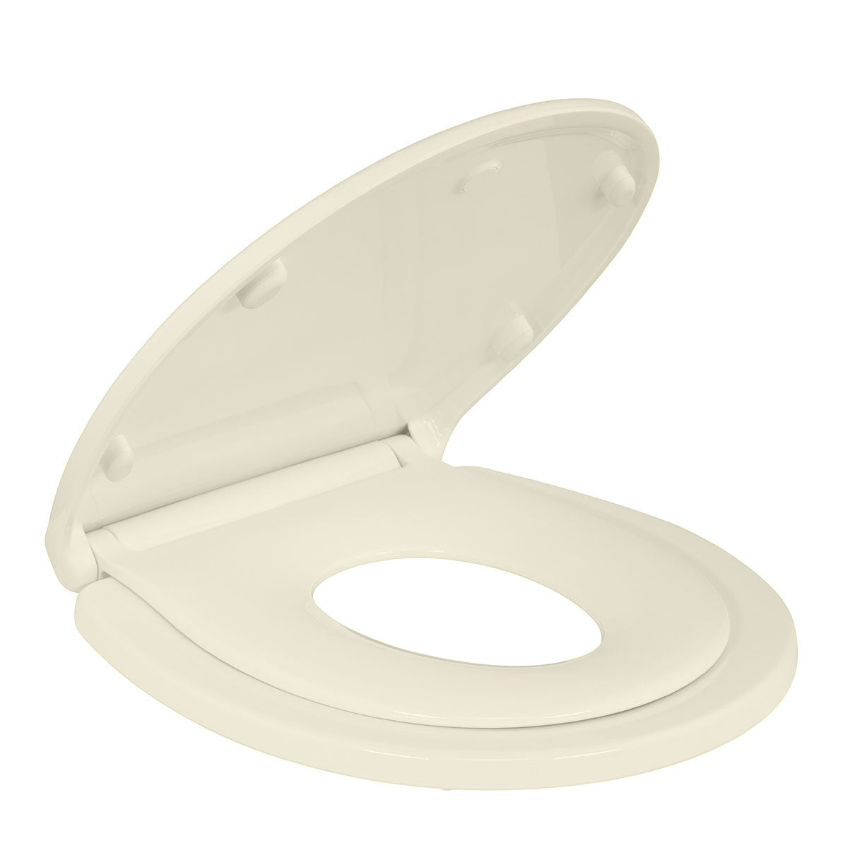 Almond/Bone Round Kingsport Family Toilet Seat with Built-In Child Seat