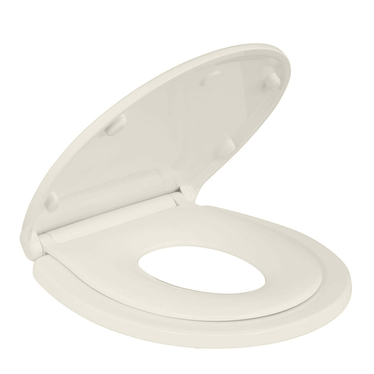 Biscuit/Linen Round Kingsport Family Toilet Seat with Built-In Child Seat