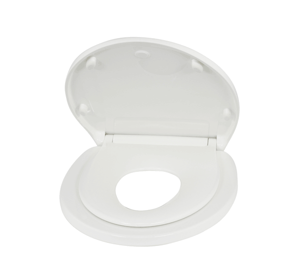 360 View of Elongated Kingsport Family Toilet Seat with Built-In Child Seat