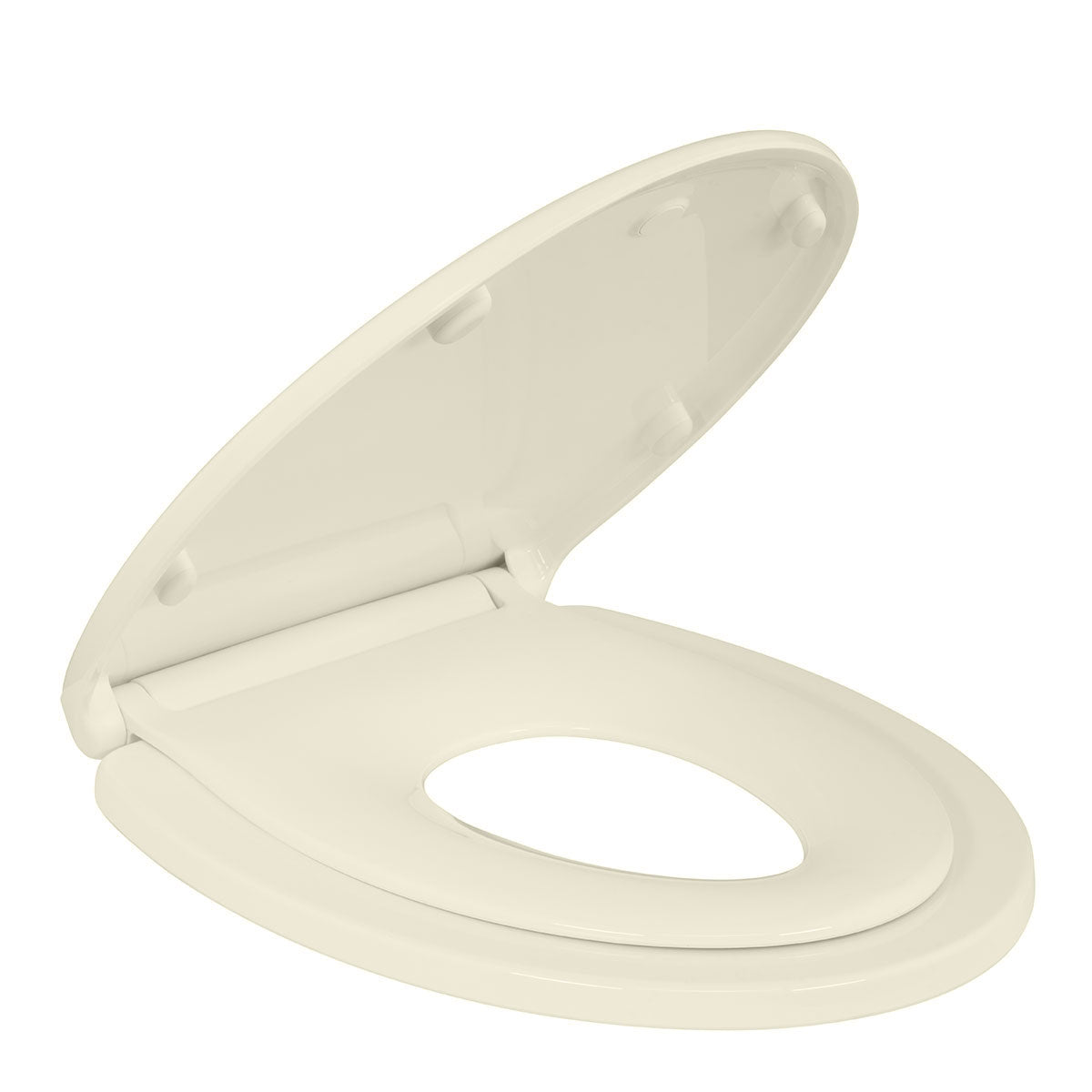 Almond/Bone Elongated Kingsport Family Toilet Seat with Built-In Child Seat