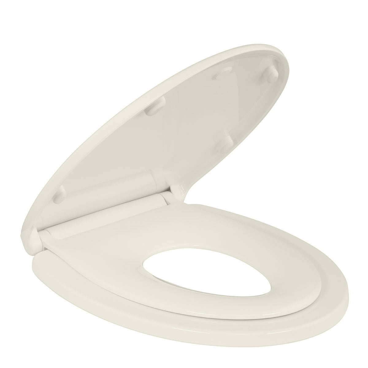 Biscuit/Linen Elongated Kingsport Family Toilet Seat with Built-In Child Seat